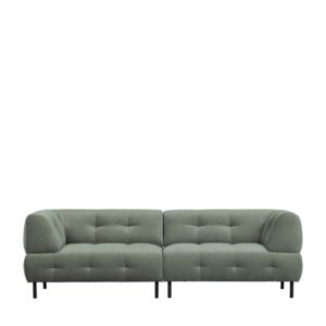 Basilicana Wohnzimmer Sofa in Graugrün Samt Schwarz