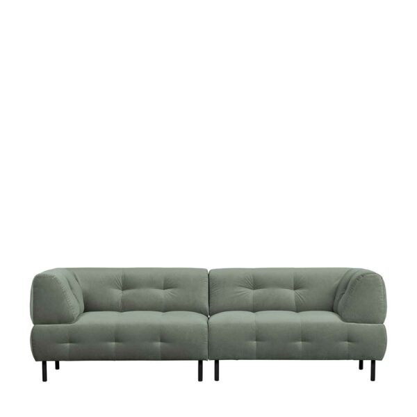 Basilicana Wohnzimmer Sofa in Graugrün Samt Schwarz