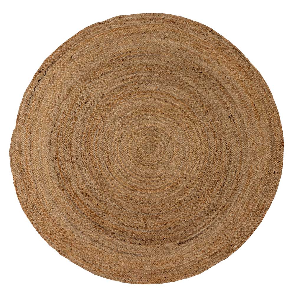 Basilicana Jute Teppiche rund in Beige 150 cm Durchmesser (2er Set)