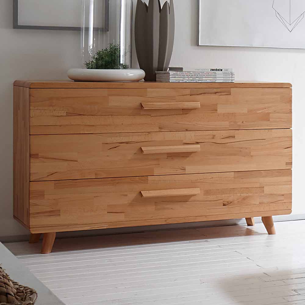 TopDesign Schlafzimmer Sideboard aus Kernbuche Massivholz Schubladen