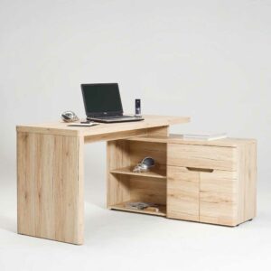 Franco Möbel Schreibtisch mit Regal Eiche San Remo