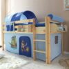 Massivio Jungen Halbhochbett im Piraten Design Blau