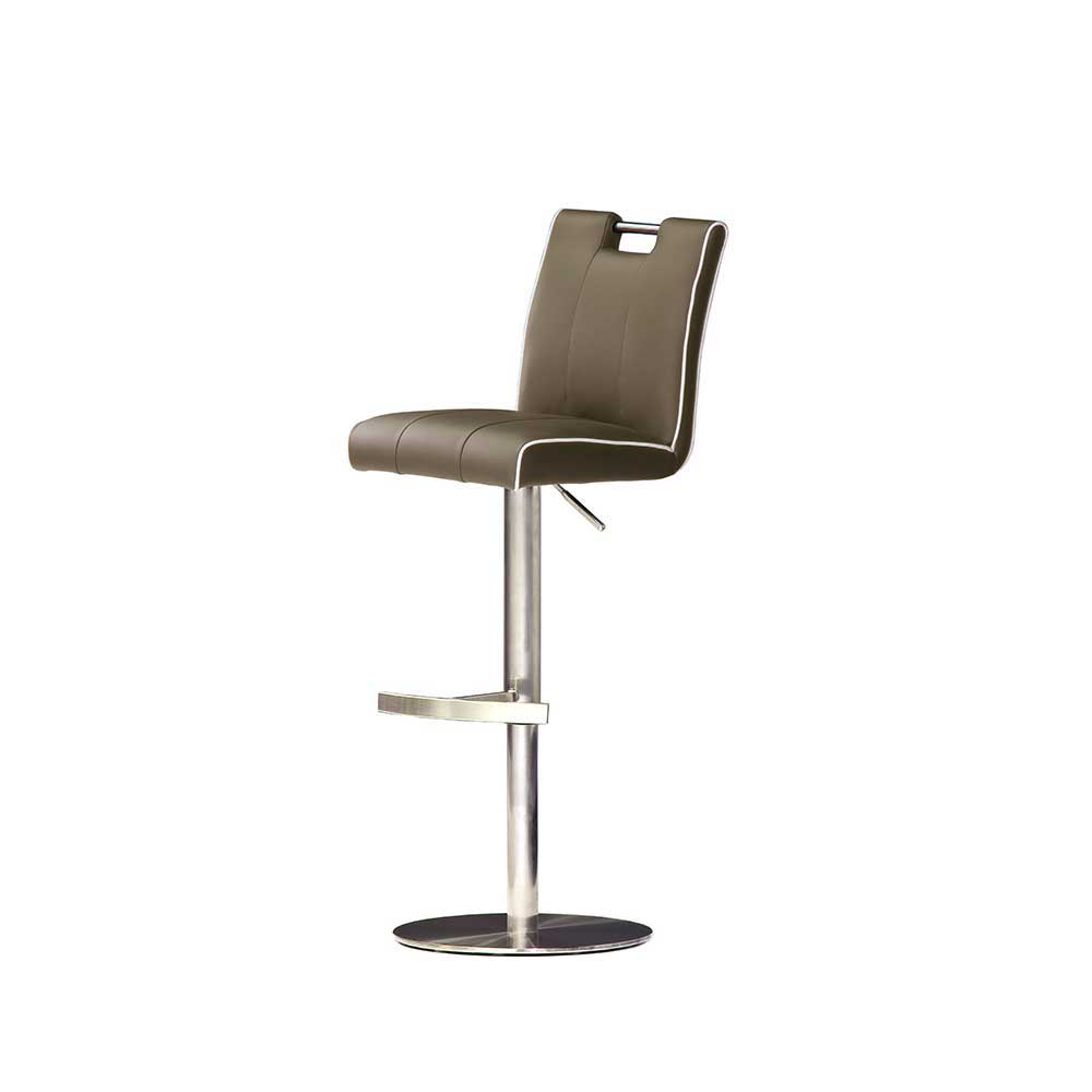 TopDesign Barhocker in Braun Leder