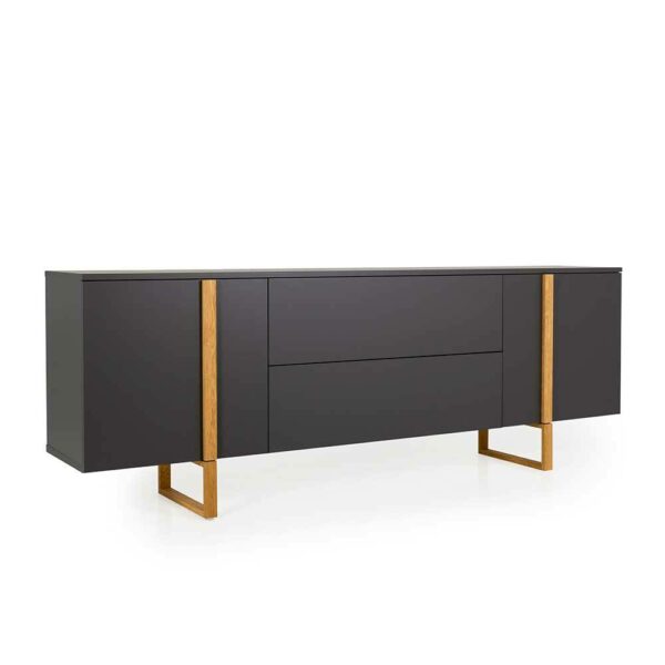 Doncosmo Sideboard in Anthrazit und Eiche Skandi Design