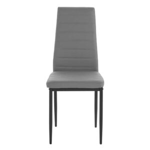 Möbel4Life Esstisch Stühle in Grau Kunstleder Metallgestell (4er Set)