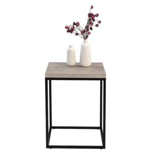 Möbel4Life Design Beistelltisch in Beton Grau und Schwarz 40 cm breit