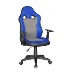Möbel4Life Schreibtischstuhl Kind mit Racer Lehne Blau und Grau