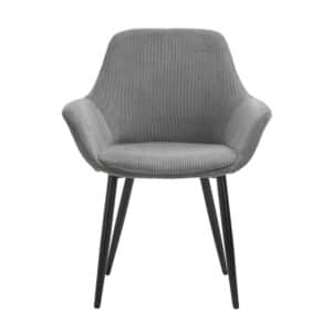 Rodario 2 Stühle in Grau Cord Gestell aus Metall (2er Set)