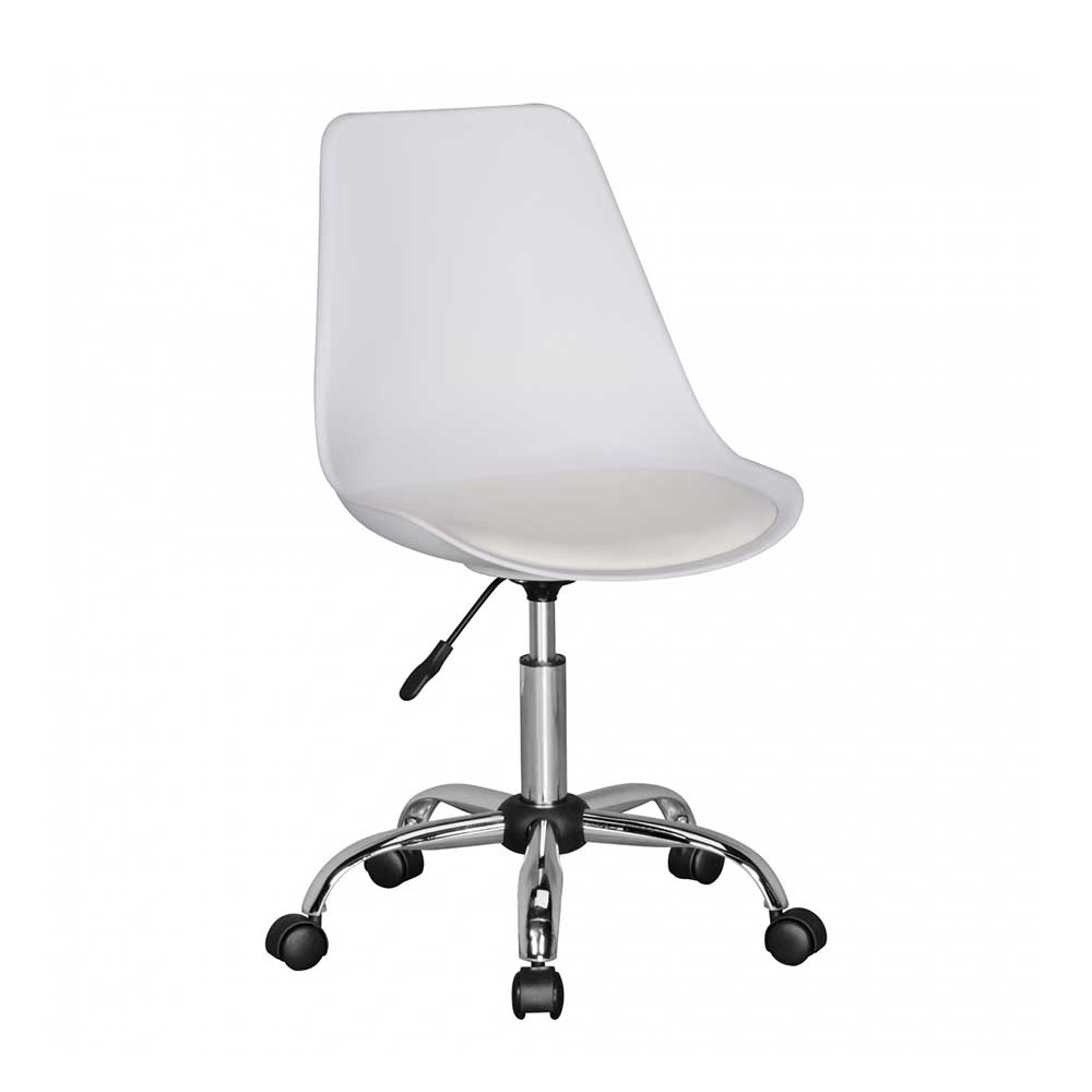 Möbel4Life Schreibtischstuhl weiß höhenverstellbar drehbar