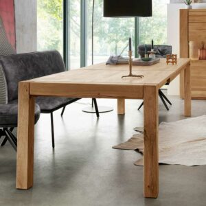 Natura Classico Tisch Massivholz ausziehbar aus Wildeiche Front Butterflyauszug