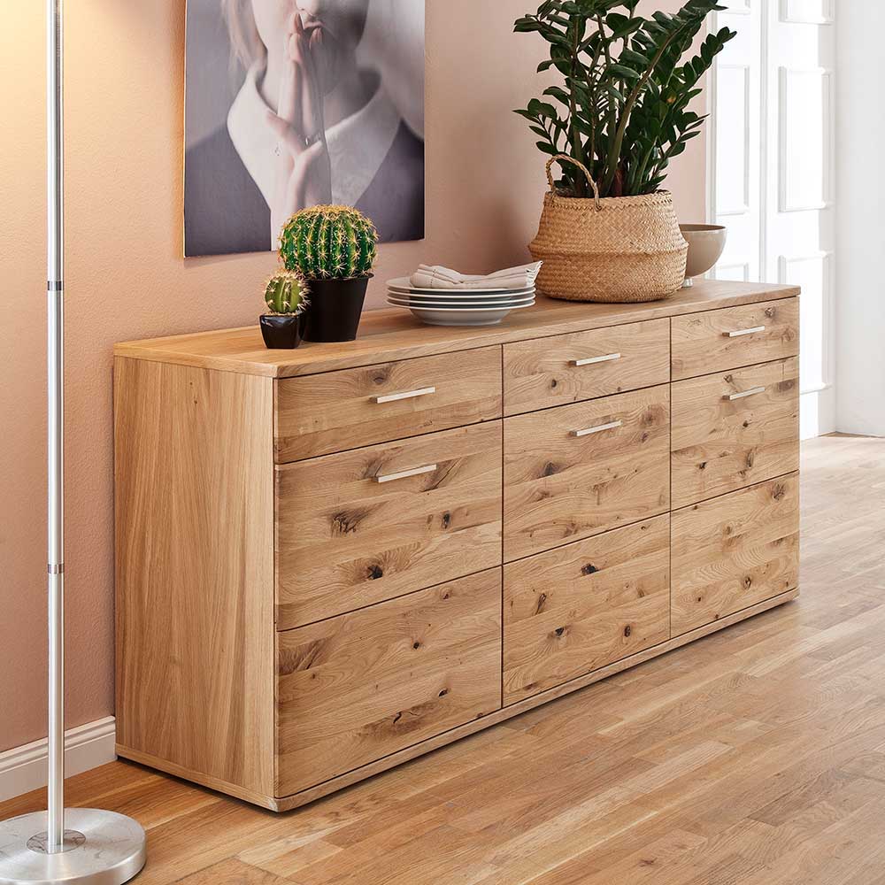 TopDesign Holz Sideboard aus Eiche Bianco geölt 180 cm breit