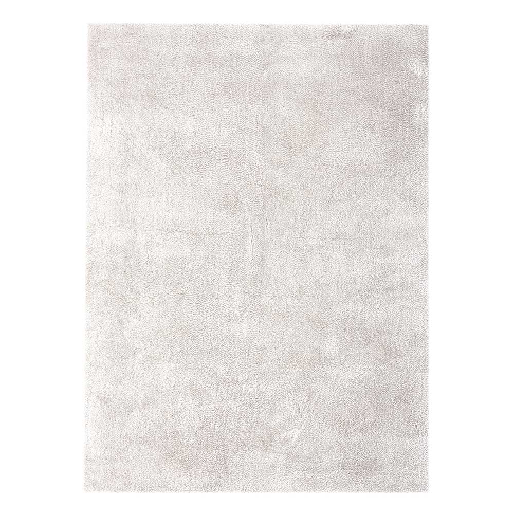 Doncosmo Hochflor Teppich in Creme Weiß modern