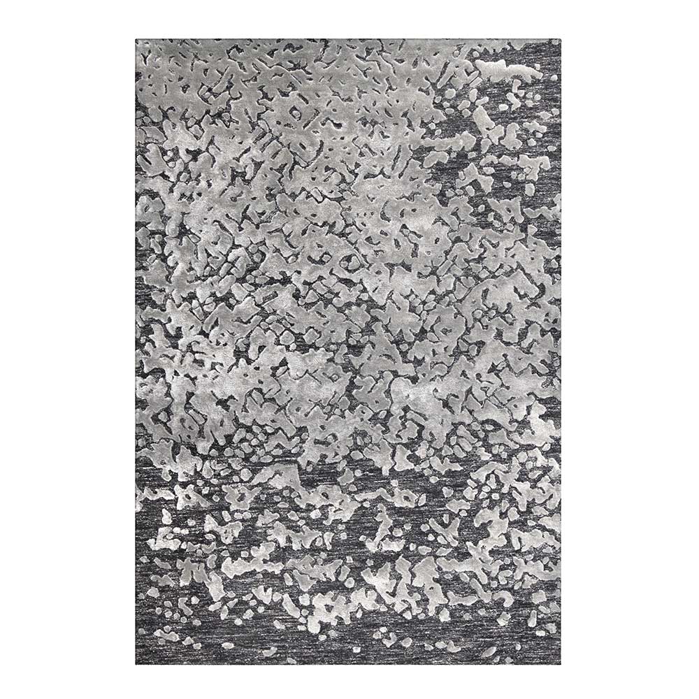 Doncosmo Kurzflor Teppich in Grau und Beige 2 cm hoch