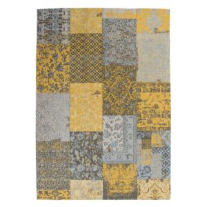 Doncosmo Vintage Design Teppich in Goldfarben und Grau Chenillegewebe
