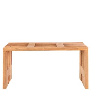 4Home Holz Sitzbank aus Teak Massivholz Skandi Design