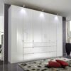 Franco Möbel Schlafzimmer Kleiderschrank in Weiß Glas beschichtet
