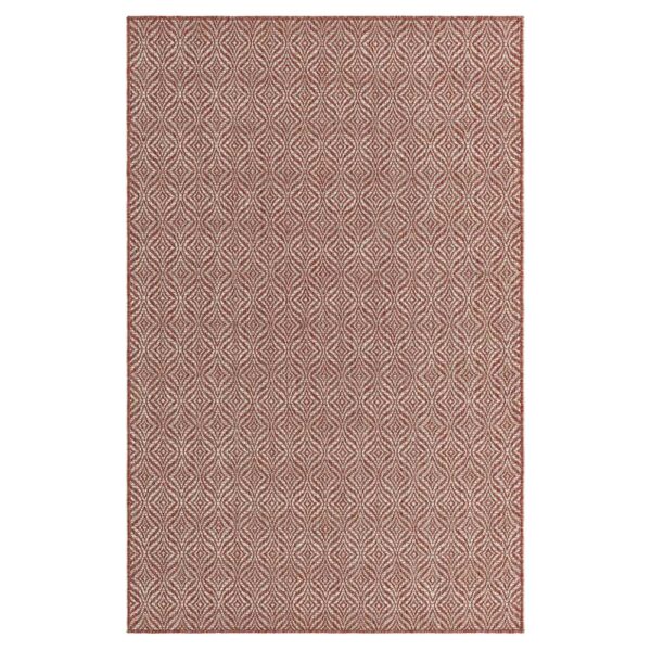 Doncosmo Terrassenteppich in Rostrot und Cremeweiß 150x245 und 185x275 cm