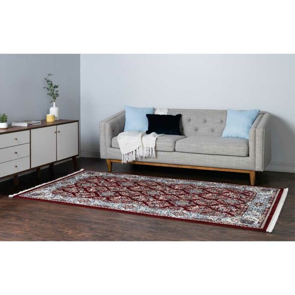 Doncosmo Orient Stil Teppich Dunkelrot und Cremefarben 150x245 cm