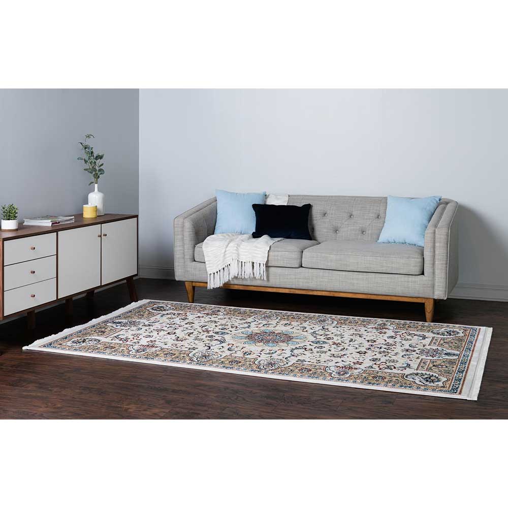 Doncosmo Teppich 150x245 cm in Cremefarben und Braun orientalischem Muster