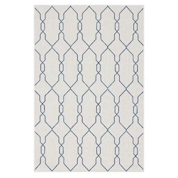 Doncosmo Teppich Outdoor in Cremefarben geometrischem Muster