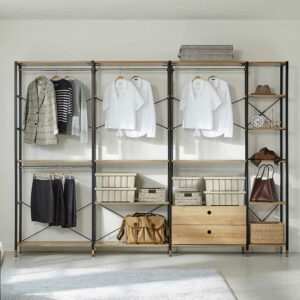 iMöbel Garderobe begehbarer Kleiderschrank im Industrie und Loft Stil 210 cm hoch