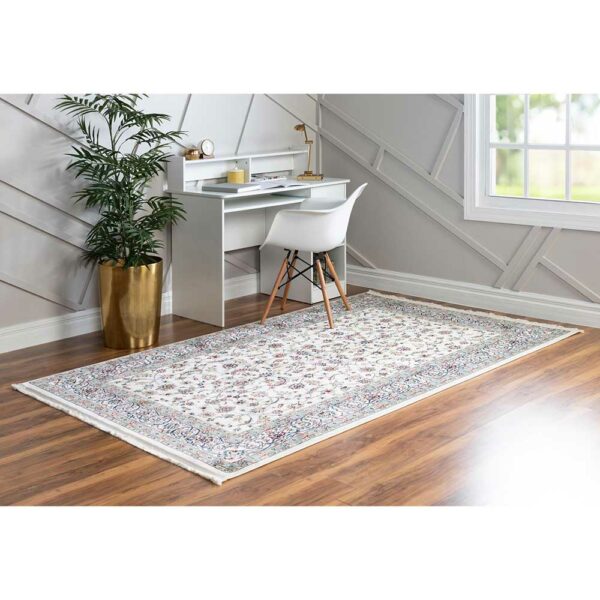 Doncosmo Orient Stil Teppich Kurzflor in Cremefarben 150x245 cm