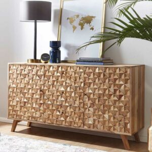 Möbel4Life Design Sideboard aus Akazie Massivholz Retrostil