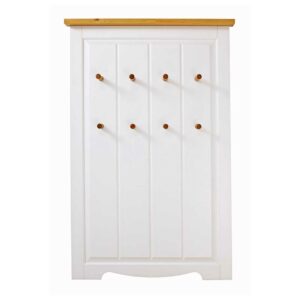 Massivio Landhaus Hängegarderobe in Weiß und Kiefer Honigfarben 80 cm breit