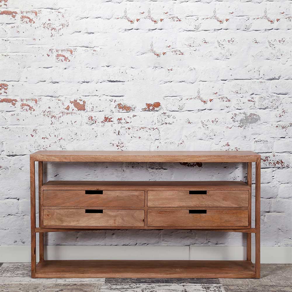 Rodario Landhaus Sideboard aus Mangobaum Massivholz 140 cm breit