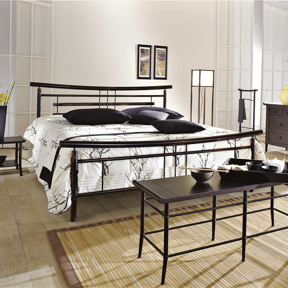 Violata Furniture Metallbett im Asia Design Braun