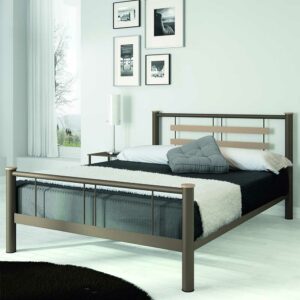 Violata Furniture Jugendbett aus Metall Braun Beige