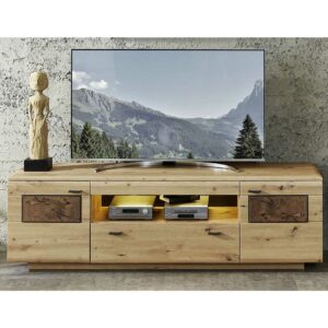 BestLivingHome Fernsehboard in Wildeiche Hirnholz Optik 190 cm breit