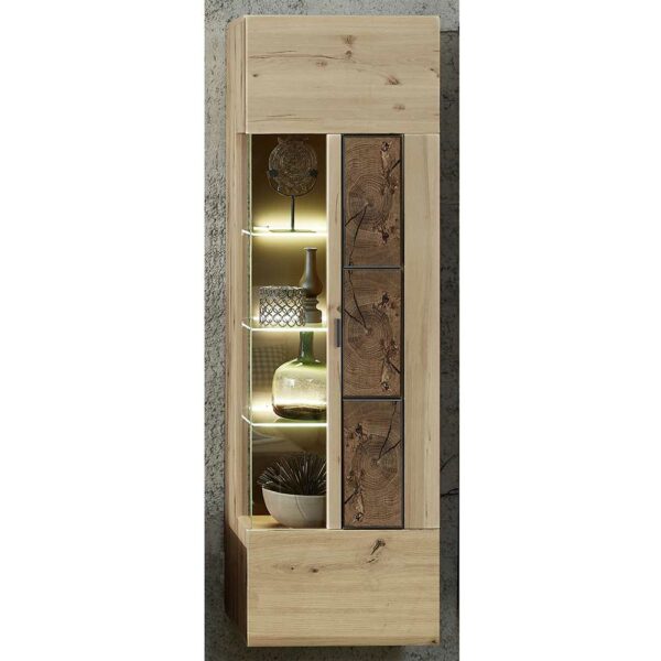 BestLivingHome Wandvitrine in Wildeiche Hirnholz Optik modern