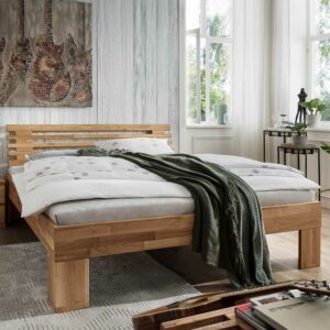 Life Meubles Massivholz Bett 45 cm Einstiegshöhe Wildeiche geölt