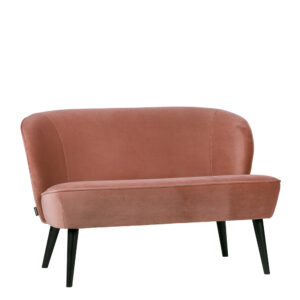 Basilicana Sofa aus Samt in Rosa Birke Massivholz in Schwarz