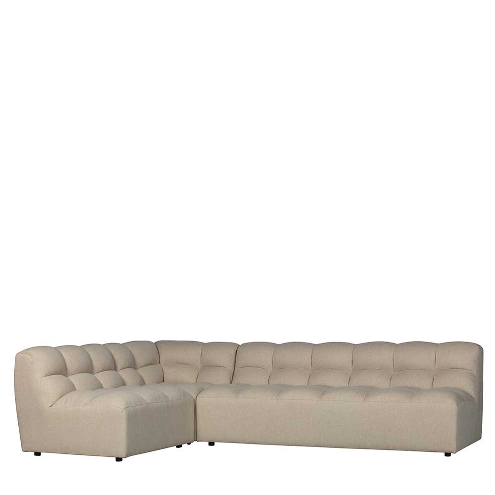 Basilicana XXL Wohnlandschaft in Beige Stoff Nosagunterfederung