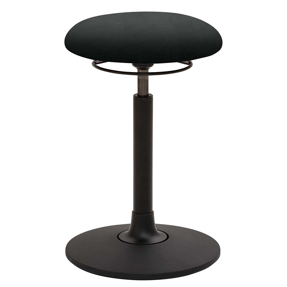 PerfectFurn Ergonomischer Hocker in Schwarz Kunstleder & Kunststoff