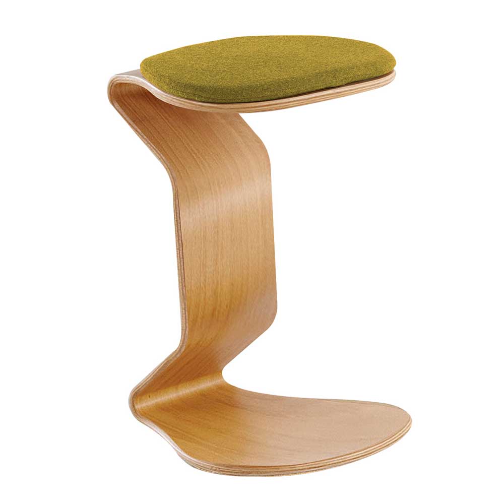 PerfectFurn Schwinggestell Hocker mit 56 cm Sitzhöhe gelb grün