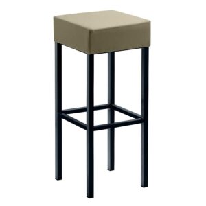 PerfectFurn Moderner Barhocker in Taupe und Schwarz Vierfußgestell aus Metall