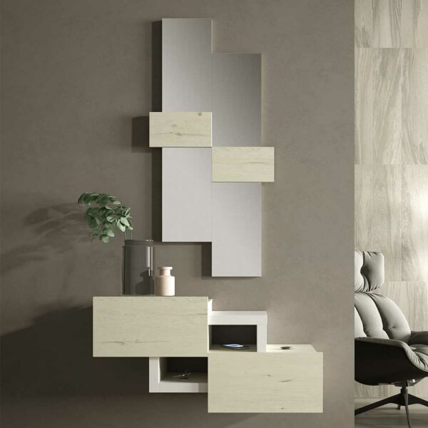 Furnitara Dielenmöbel Set in Creme Weiß modern (zweiteilig)