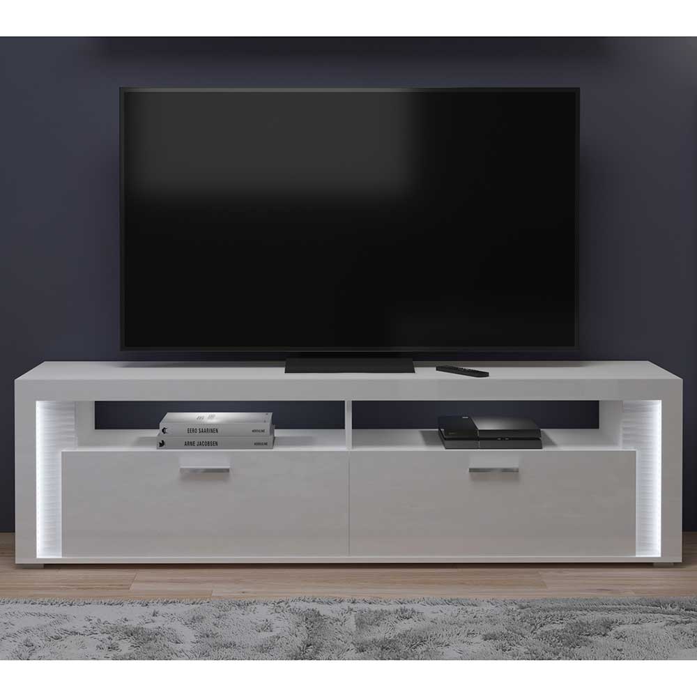 Möbel4Life TV Möbel Hochglanz weiss 58 cm hoch LED Beleuchtung