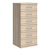 Star Möbel Holzoptik Hochkommode sägerau mit sechs Schubladen 106 cm hoch