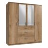 Star Möbel Schlafzimmerkleiderschrank Holzoptik in Plankeneiche Spiegeltüren