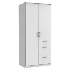 Star Möbel Kleiderschrank weiss mit Schubladen 199 cm hoch Made in Germany