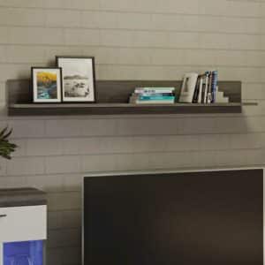Möbel4Life Einfaches Wohnzimmer Regal in Grau Holzoptik 140 cm breit