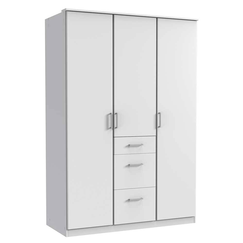 Star Möbel Weißer Kleiderschrank Made in Germany 135x199x58 cm