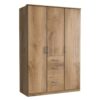 Star Möbel Kleiderschrank Plankeneiche NB mit drei Schubladen 199 cm hoch