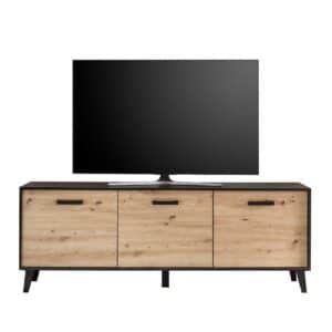 Natura Classico Fernsehunterschrank 186 cm breit Wildeichefarben und Schwarz