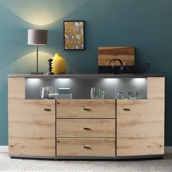 Natura Classico Esszimmerkommode Sideboard Wildeichefarben & Anthrazit