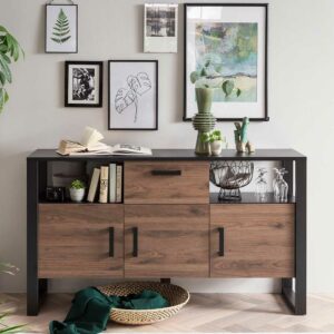 Natura Classico Esszimmersideboard in Nussbaum Holzoptik Schwarz